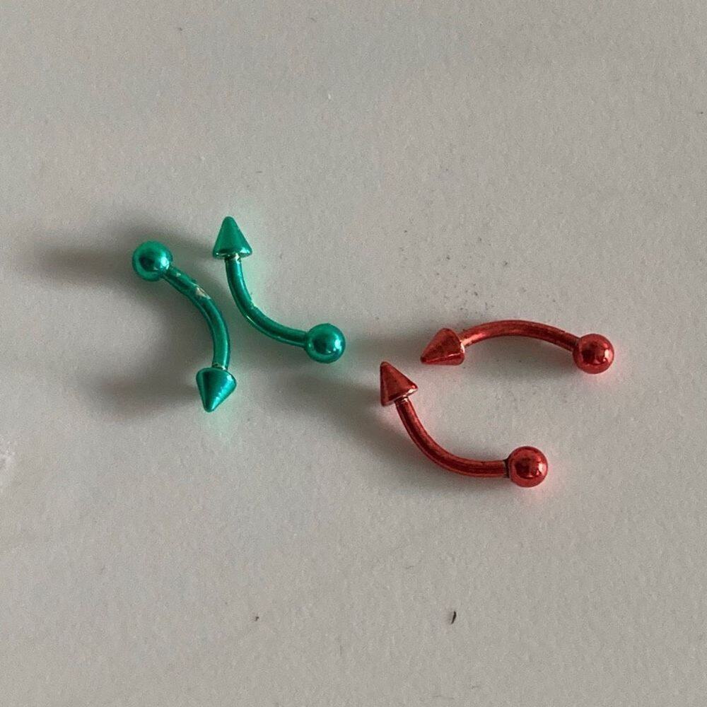 Body piercing screw back body jewelry 16g